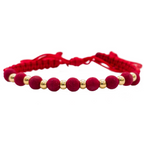 Pulsera Tejida - 8 Balines 3mm - Oro 18k Amarillo