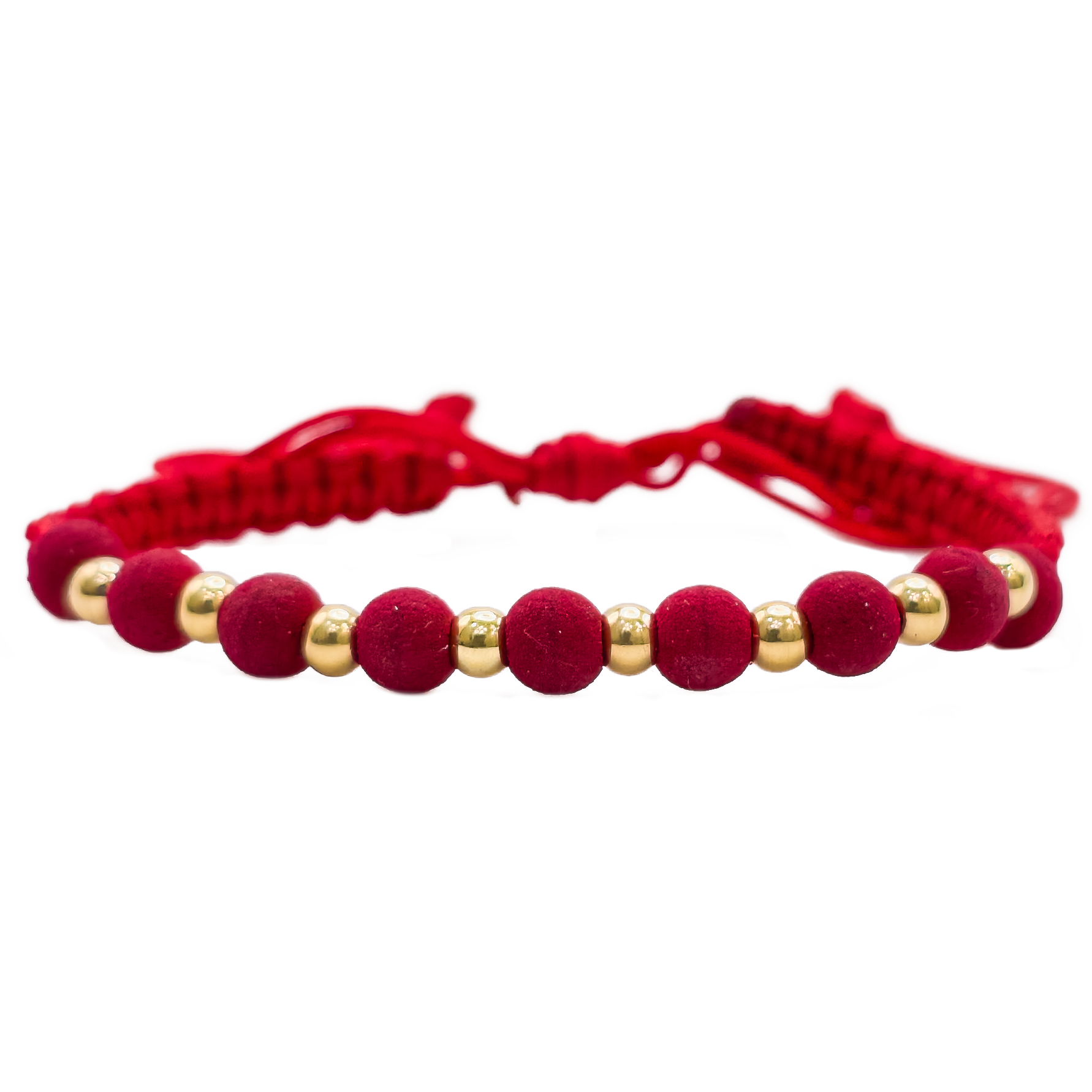 Pulsera Tejida - 8 Balines 3mm - Oro 18k Amarillo