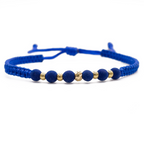 Pulsera Tejida - 4 Balines Lisos 3mm y 1 Balín Diamantado 4mm - Oro Amarillo