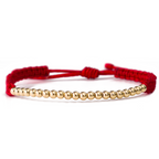 Pulsera Tejida con Oro 18k Amarillo - 21 Balines Lisos #3