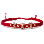 Pulsera Tejida de Flores con Oro 18k Amarillo, Rosa y Blanco Perzonalizada