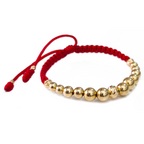 Pulsera Tejida con muchos balines en Oro 18k Personalizada