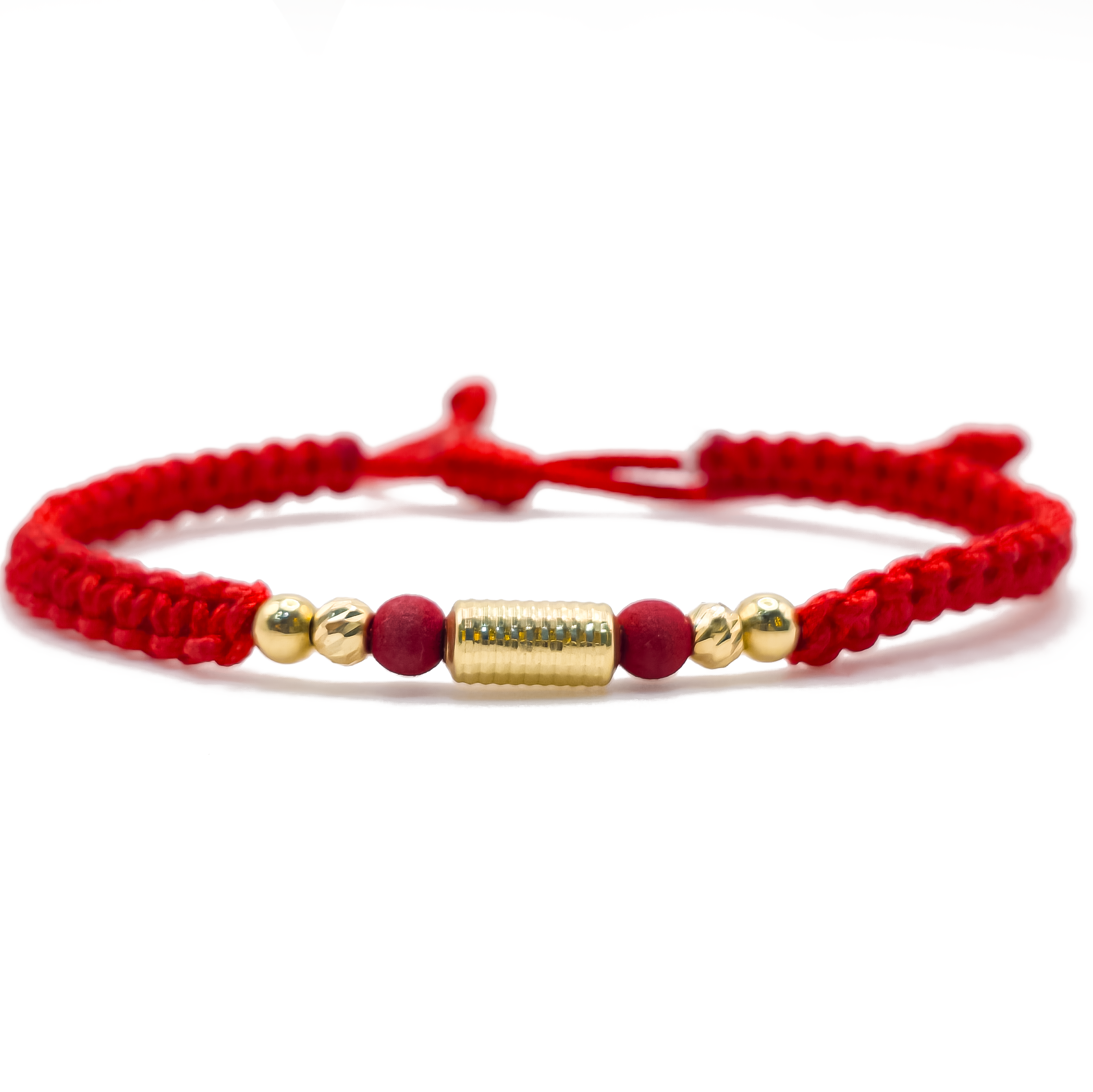 Pulsera Tejida con Balines y Cilindro