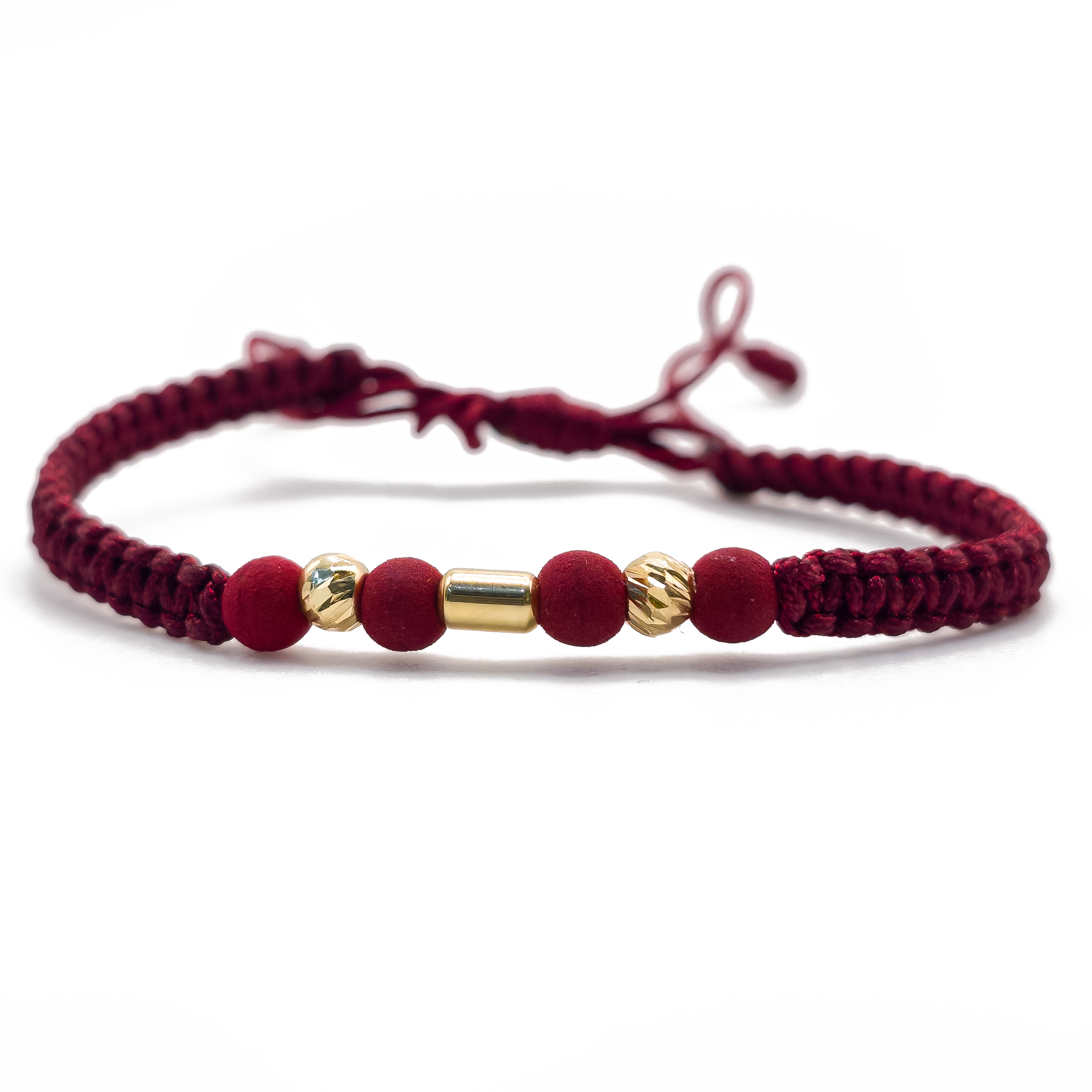 Pulsera Tejida con Balines y Cilindro