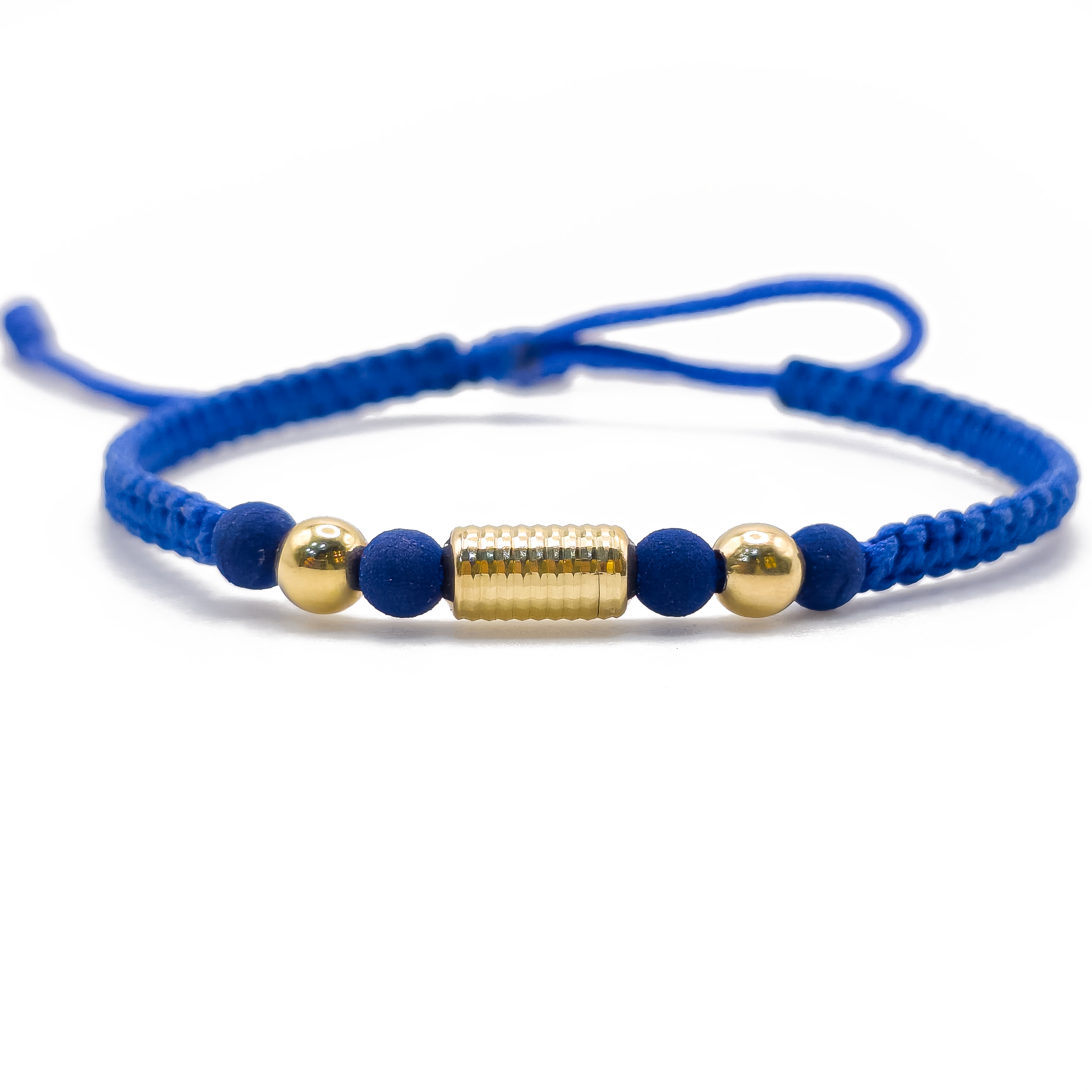 Pulsera Tejida con Balines y Cilindro