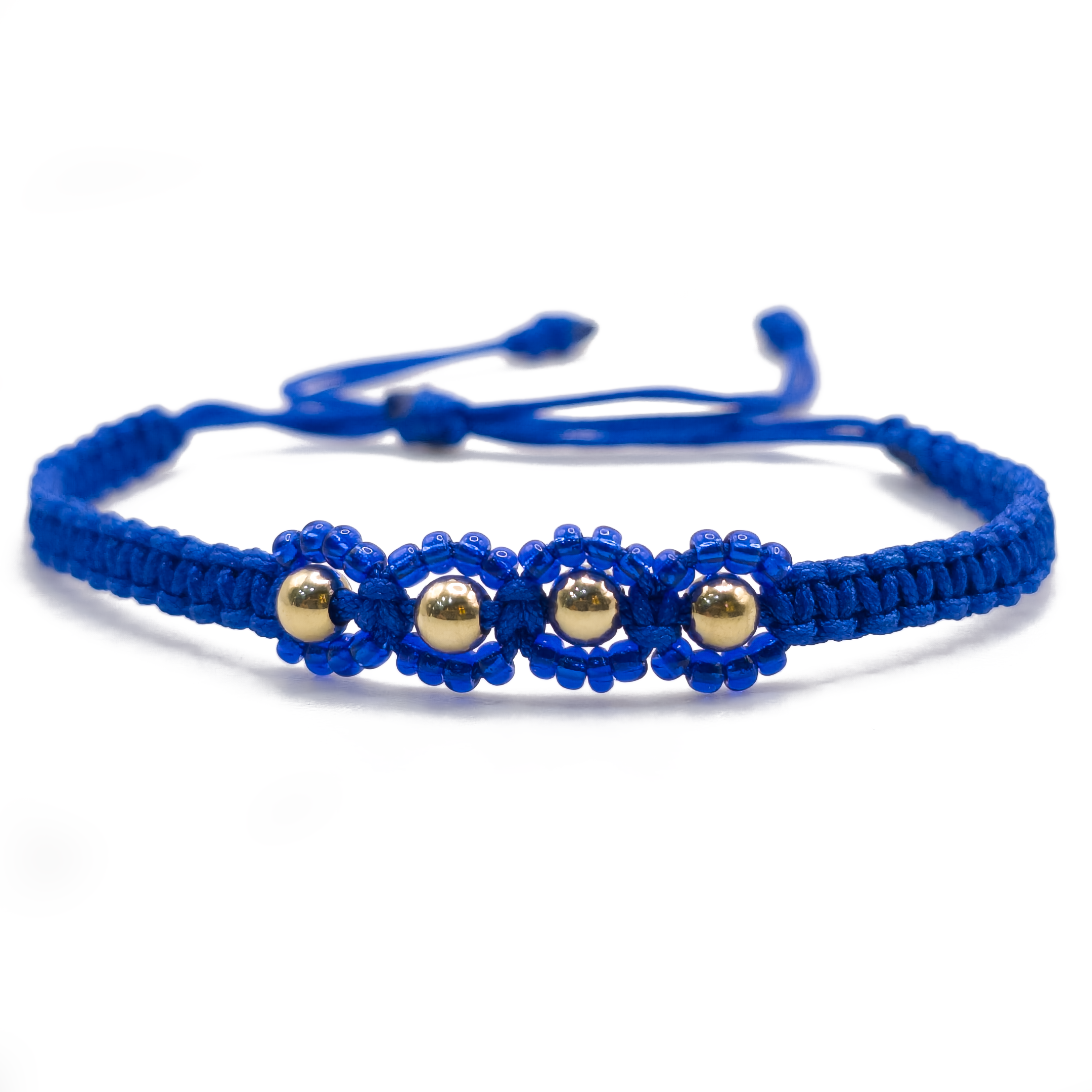 Pulsera Tejida Flor con Balines