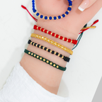 Pulsera Tejida con 10 Balines Diamantados #3 +  Neoprenos