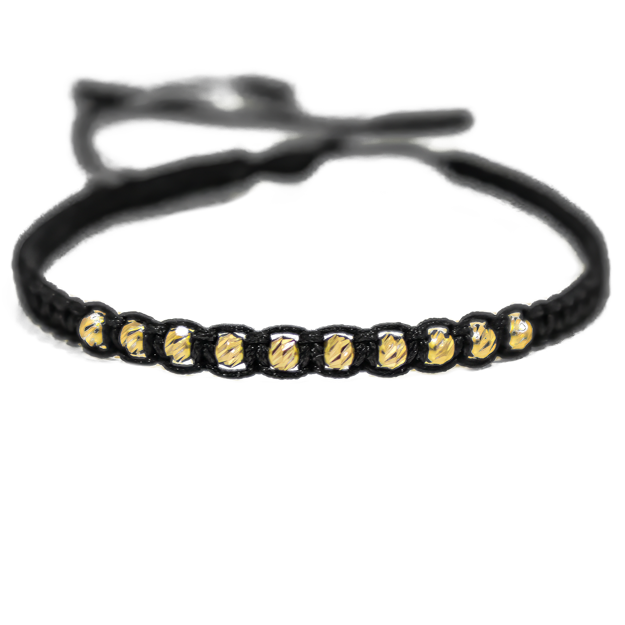 Pulsera Tejida con 10 Balines Diamantados #3 Entretejida