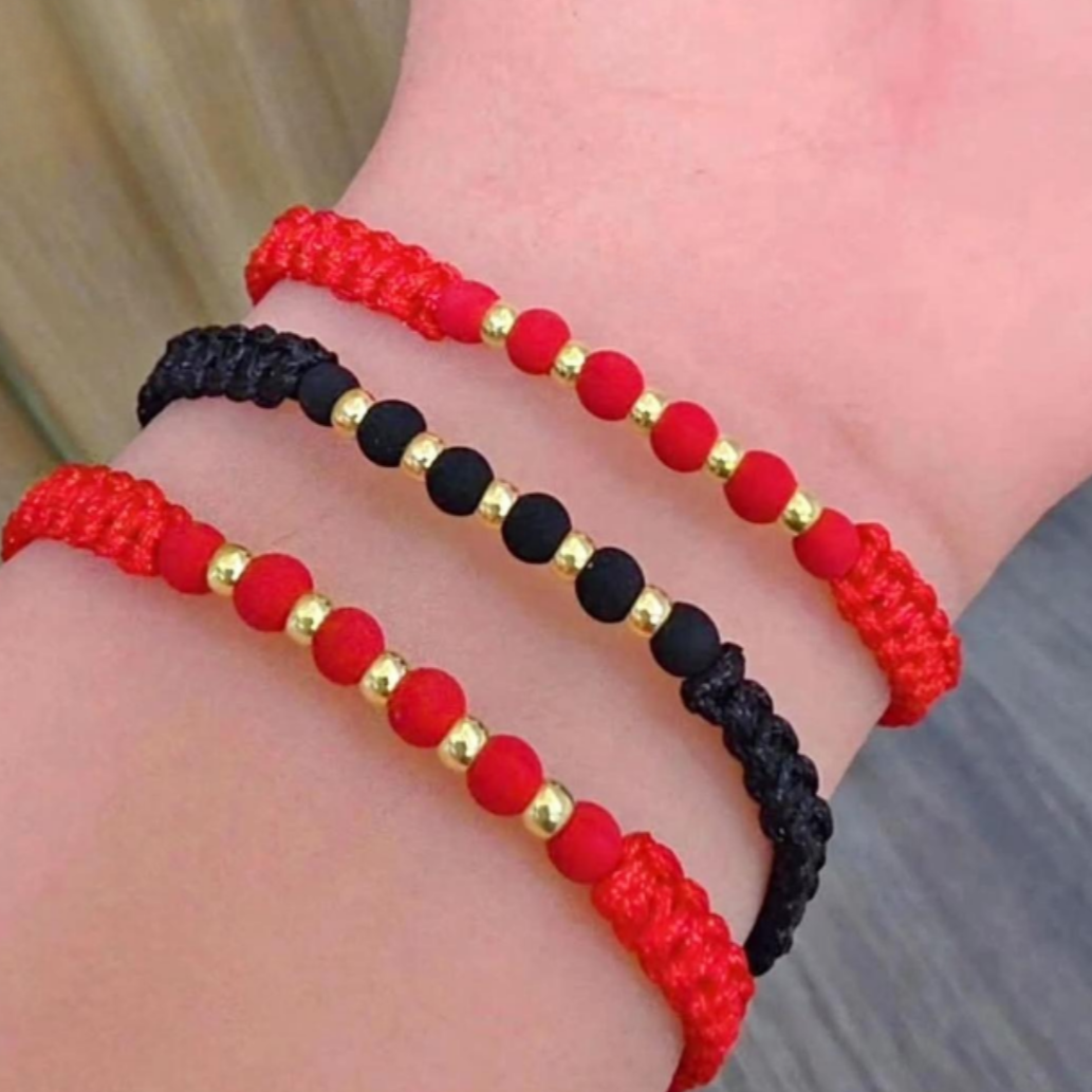 Pulsera Tejida - 5 Balines Lisos #3 + Neoprenos