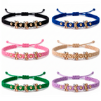 Pulsera Tejida de Flores con Oro 18k Amarillo, Rosa y Blanco Perzonalizada