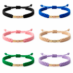 Pulsera Tejida con Cilindros en Oro 18k Amarillo y Rosa Personalizada
