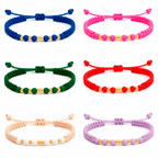 Pulsera Tejida - 4 Balines Lisos #3 y 1 Cilindro Diamantado #3