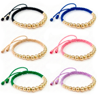 Pulsera Tejida con muchos balines en Oro 18k Personalizada
