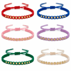 Pulsera Tejida con 10 Balines Diamantados #3 Entretejida