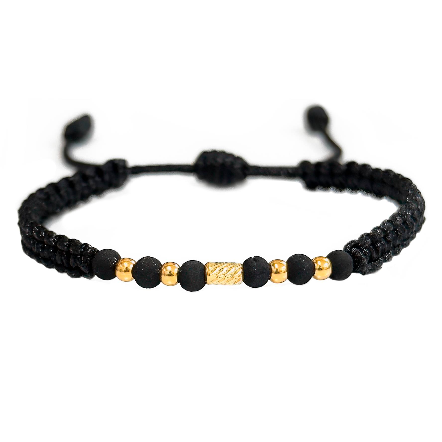 Pulsera Tejida - 4 Balines Lisos #3 y 1 Cilindro Diamantado #3