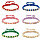 Pulsera Tejida con 10 Balines #4 Diamantados